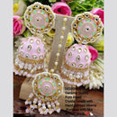 Pooja Bangles Kundan Stone & Meenakari Dangler Earrings With Maang Tikka