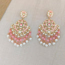 Pooja Bangles Gold Plated Beads & Meenakari Dangler Earrings