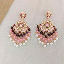 Pooja Bangles Gold Plated Beads & Meenakari Dangler Earrings