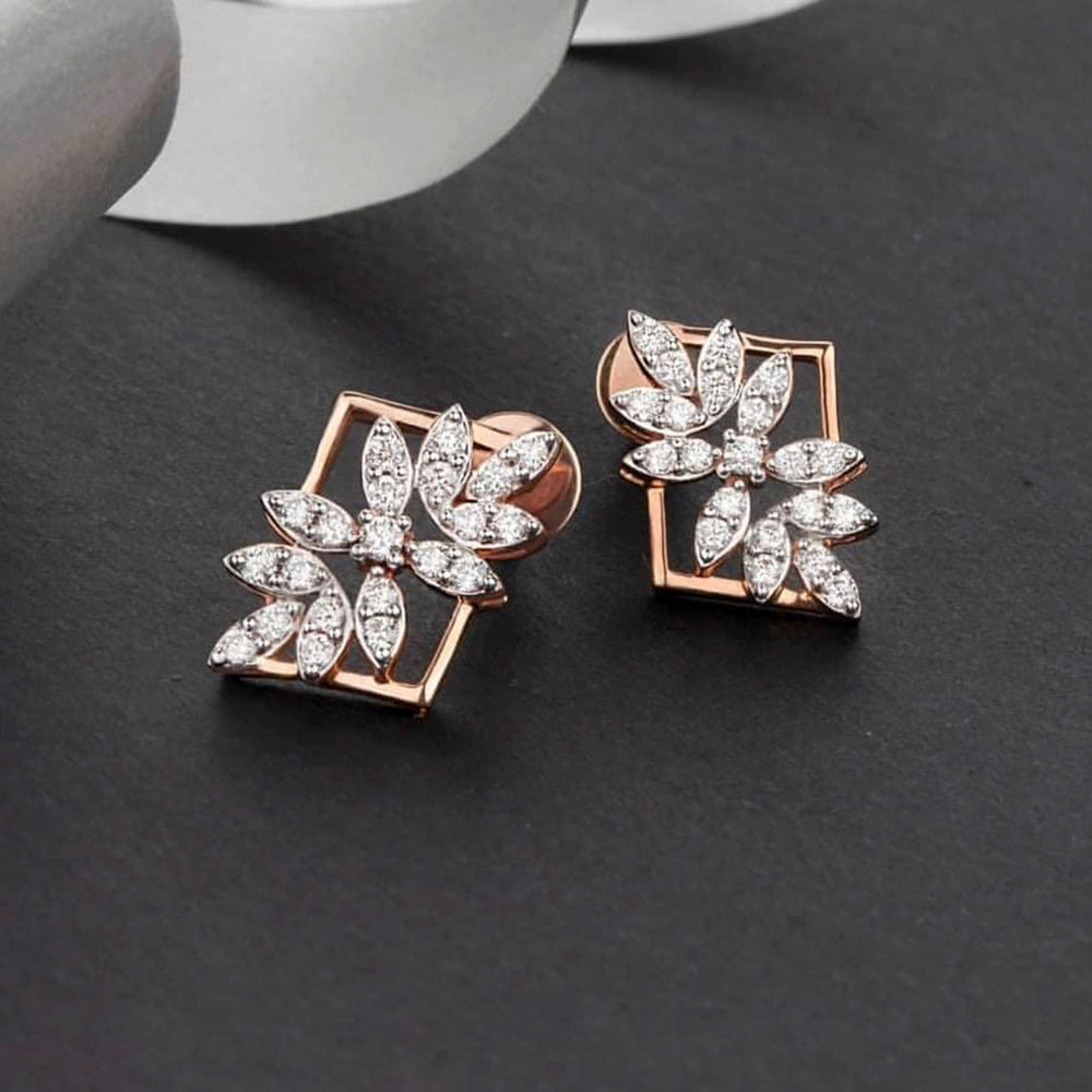 Pooja Bangles Gold Plated AD Stone Stud Earrings