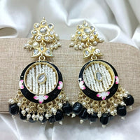 Pooja Bangles Gold Plated Kundan Stone & Meenakari Dangler Earrings