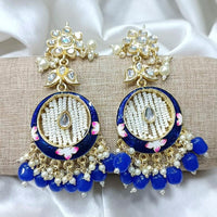 Pooja Bangles Gold Plated Kundan Stone & Meenakari Dangler Earrings