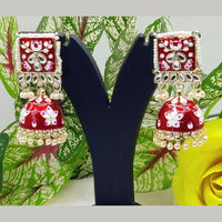 Pooja Bangles Gold Plated Kundan Stone & Meenakari Dangler Earrings