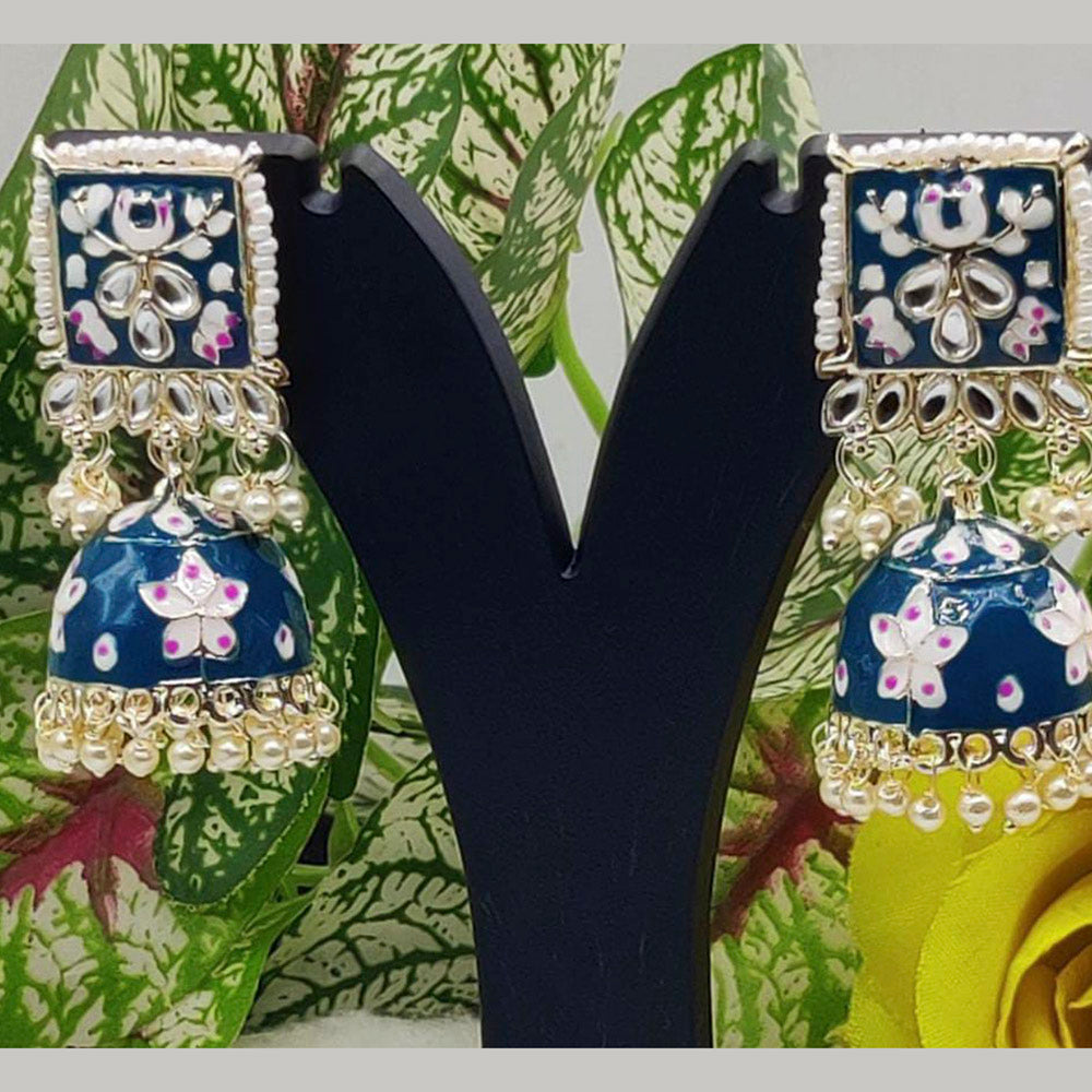 Pooja Bangles Gold Plated Kundan Stone & Meenakari Dangler Earrings