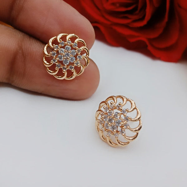 Pooja Bangles Gold Plated AD Stone Stud Earrings