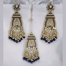 Pooja Bangles Pota Stone & Mirror Dangler Earrings With Maang Tikka
