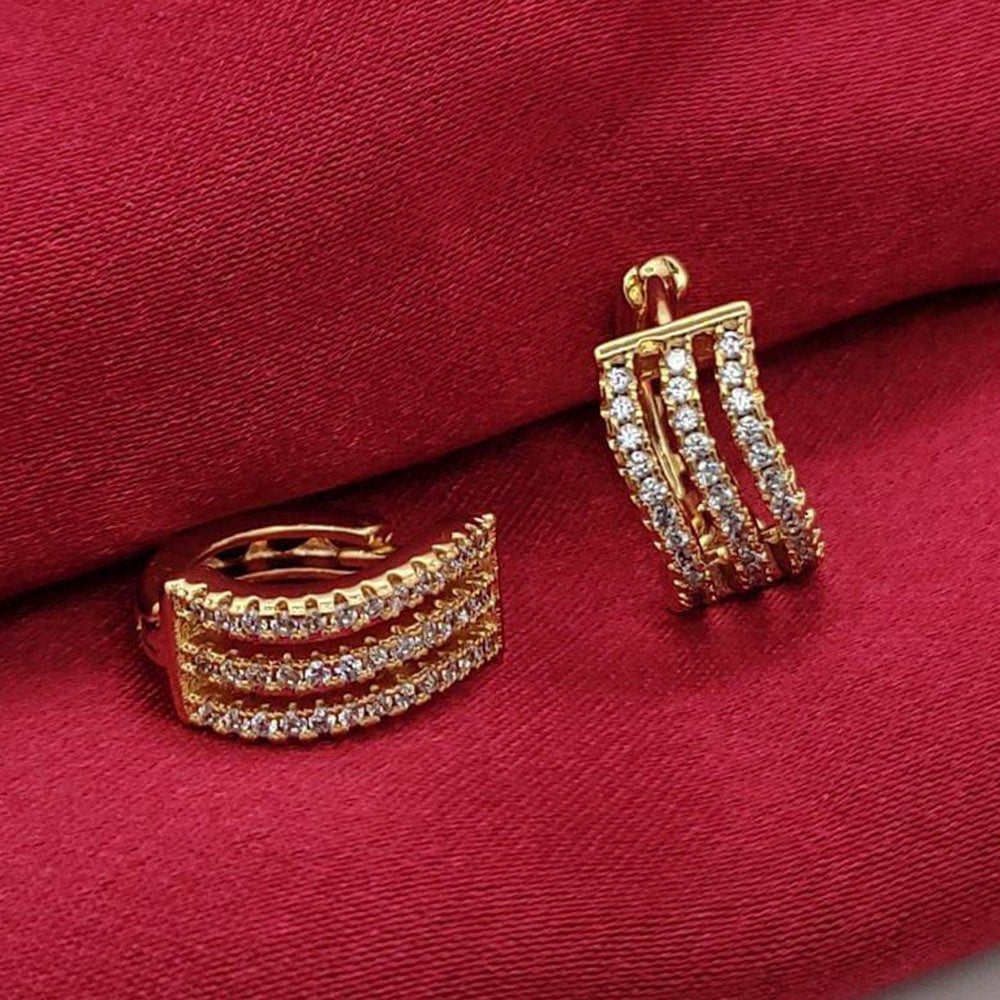 Pooja Bangles Gold & Silver Plated Ad Stone Dangler Earrings