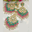 Pooja Bangles Meenakari & Beads Dangler Earrings With Maang Tikka