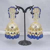 Pooja Bangles Gold Plated Beads & Kundan Stone Jhumki Earrings