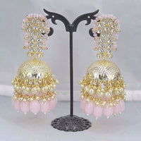 Pooja Bangles Gold Plated Beads & Kundan Stone Jhumki Earrings