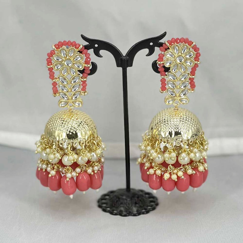 Pooja Bangles Gold Plated Beads & Kundan Stone Jhumki Earrings