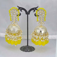 Pooja Bangles Gold Plated Beads & Kundan Stone Jhumki Earrings