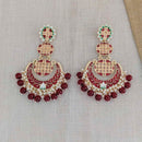 Pooja Bangles Gold Plated Beads & Kundan Stone & Meenakari Dangler Earrings