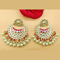 Pooja Bangles Gold Plated Kundan Stone & Meenakari Dangler Earrings