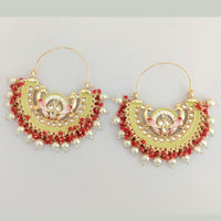 Pooja Bangles Gold Plated Kundan Stone & Meenakari Dangler Earrings