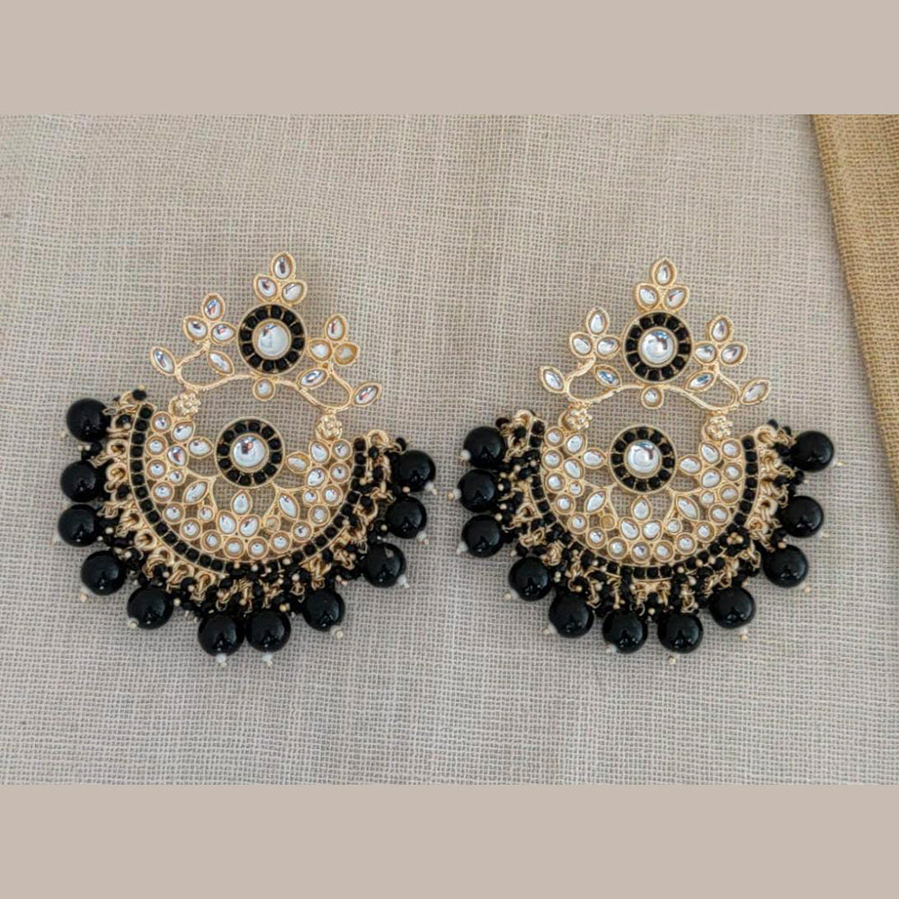 Pooja Bangles Gold Plated Kundan Stone & Beads Dangler Earrings
