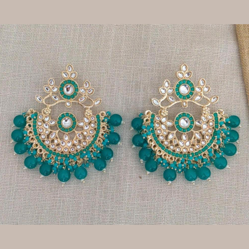 Pooja Bangles Gold Plated Kundan Stone & Beads Dangler Earrings