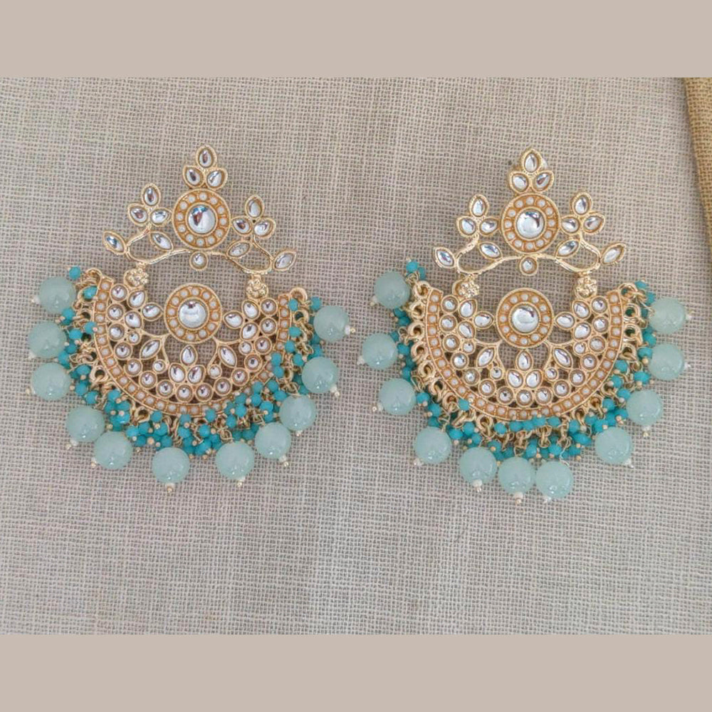 Pooja Bangles Gold Plated Kundan Stone & Beads Dangler Earrings