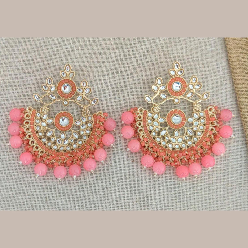 Pooja Bangles Gold Plated Kundan Stone & Beads Dangler Earrings