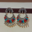 Pooja Bangles Antique Oxidized Plated Meenakari Dangler Earrings