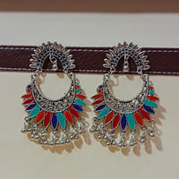 Pooja Bangles Antique Oxidized Plated Meenakari Dangler Earrings