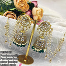 Pooja Bangles Mirror & Beads Jhumki Earrings With  Kan Chain