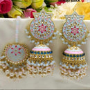 Pooja Bangles Gold Plated Meenakari & Beads & Kundan Jhumki Earrings With Maang Tikka