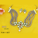 Mahavir Kundan Stone & Beads Necklace Set