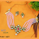 Mahavir Kundan Stone & Beads Necklace Set