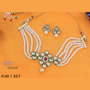 Mahavir Kundan Stone & Beads Necklace Set