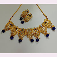 Pooja Bangles Gold Plated Kundan Stone & Beads Necklace Set