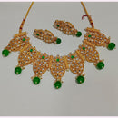 Pooja Bangles Gold Plated Kundan Stone & Beads Necklace Set