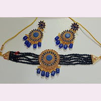 Pooja Bangles Gold Plated Austrian Stone & Beads Necklace Set