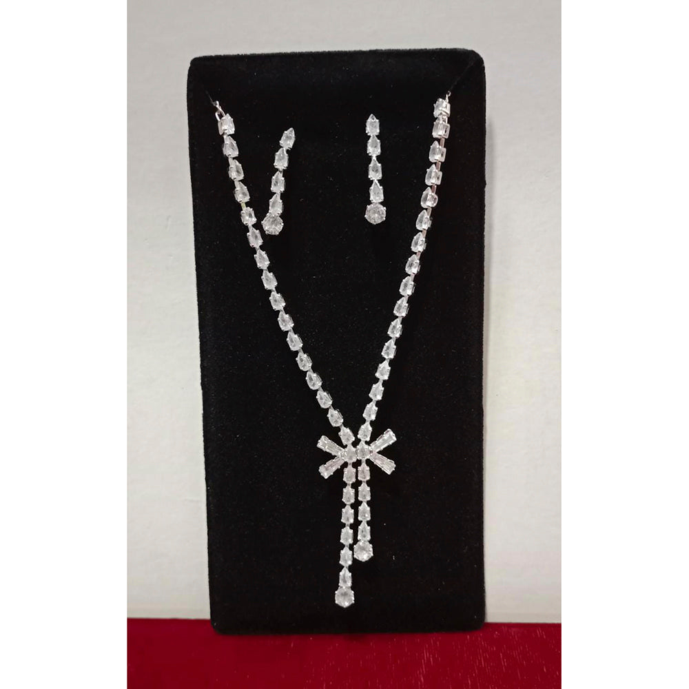 Pooja Bangles Gold & Silver Plated Ad Stone Necklace Set