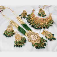 Pooja Bangles Gold Plated Kundan Stone  & Beads Bridal Set