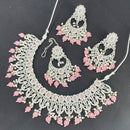 Pooja Bangles Silver Plated Kundan Stone & Beads Choker Necklace Set