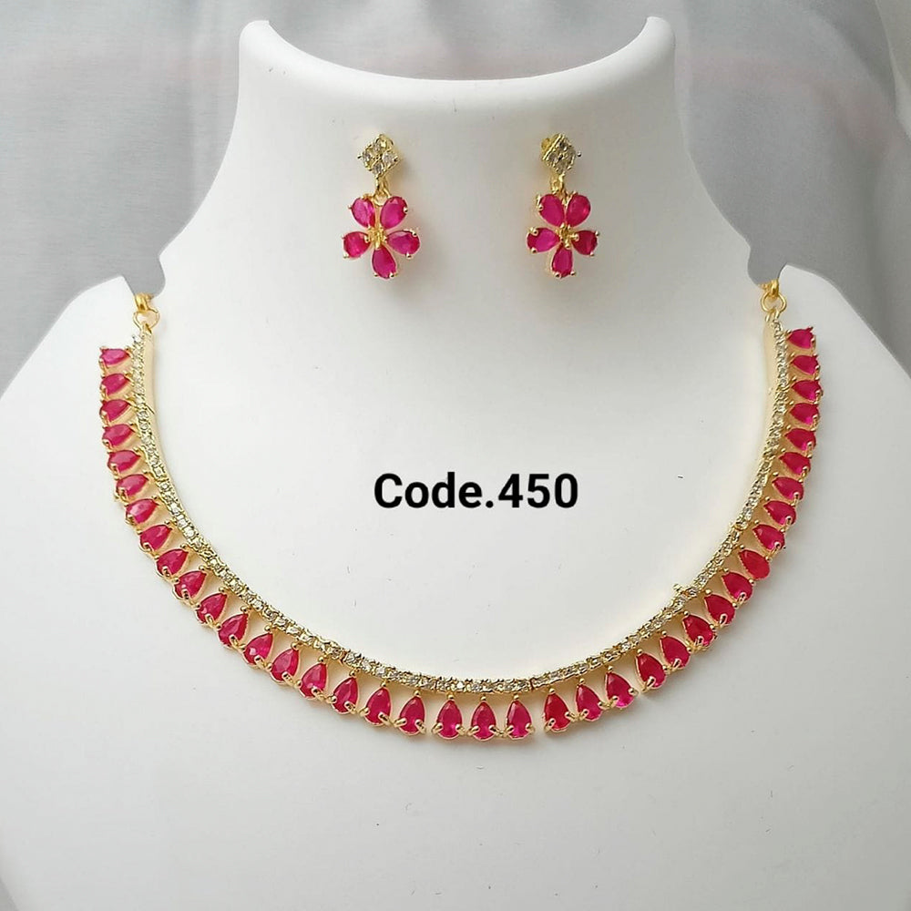 Pooja Bangles American Diamond Necklace Set