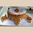 Pooja Bangles Gold Plated Crystal Stone Necklace Set