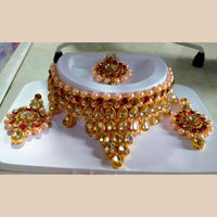 Pooja Bangles Gold Plated Crystal Stone Necklace Set