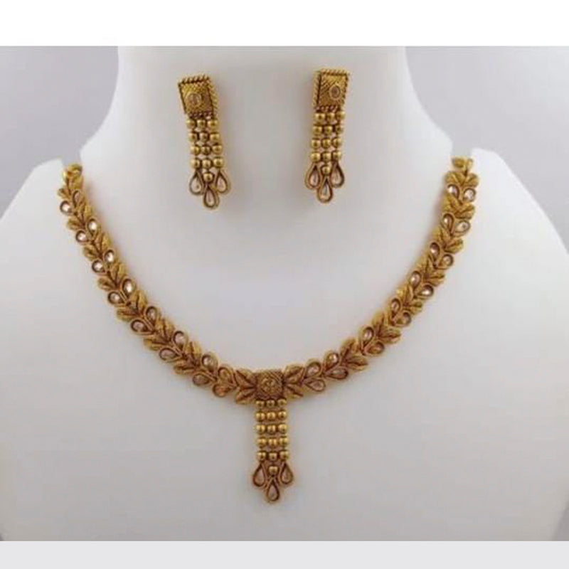 Pooja Bangles Gold Plated Kundan Stone Necklace Set