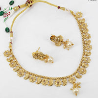 Pooja Bangles Gold Plated Pota Stone Necklace Set