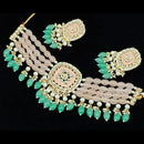 Pooja Bangles Gold Plated Kundan Stone & Beads Necklace Set