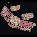 Pooja Bangles Gold Plated Kundan Stone & Beads Necklace Set