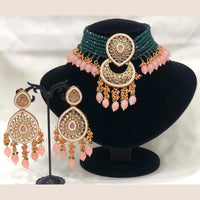 Pooja Bangles Gold Plated Kundan Stone  & Beads Choker Necklace Set