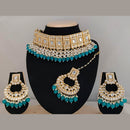Pooja Bangles Gold Plated Beads & Kundan Stone Choker Necklace Set