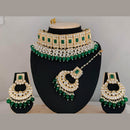 Pooja Bangles Gold Plated Beads & Kundan Stone Choker Necklace Set