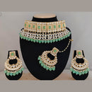 Pooja Bangles Gold Plated Beads & Kundan Stone Choker Necklace Set