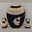 Pooja Bangles Gold Plated Beads & Kundan Stone Choker Necklace Set