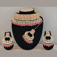 Pooja Bangles Gold Plated Beads & Kundan Stone Choker Necklace Set