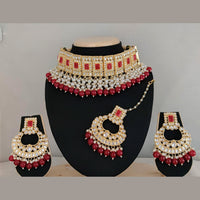 Pooja Bangles Gold Plated Beads & Kundan Stone Choker Necklace Set